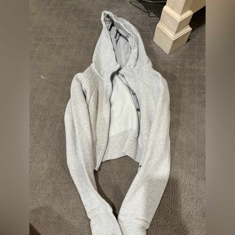 lululemon athletica Light Gray Cropped Hoodie